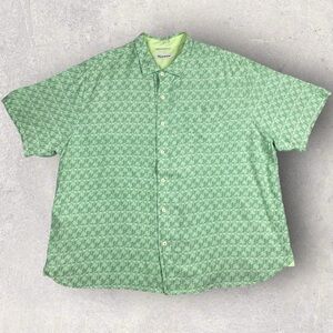 Tommy Bahama Green Hawaiian Shirt w/ Tropical Floral Palm Trees 2XLB